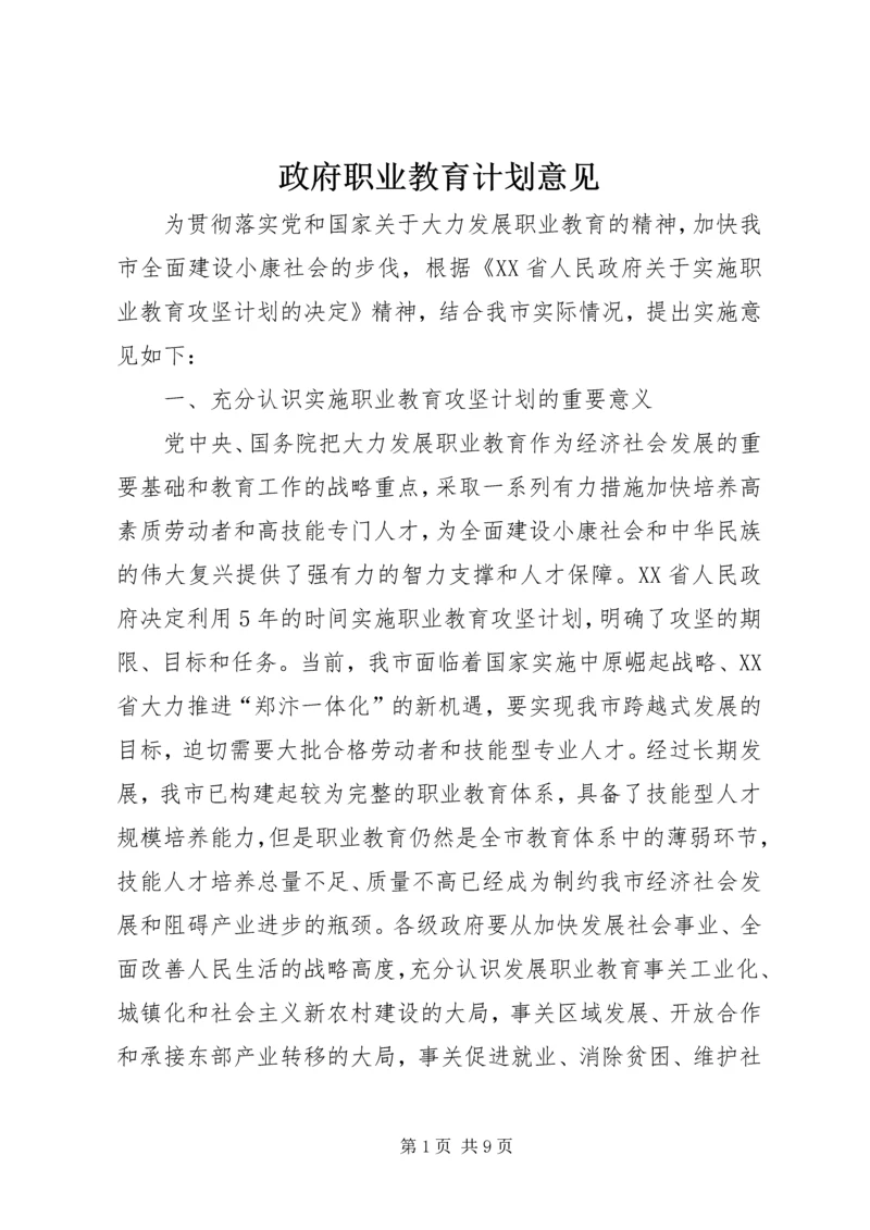 政府职业教育计划意见.docx