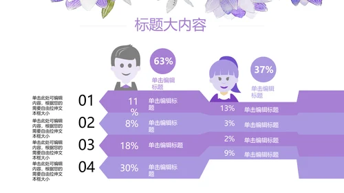 紫色水彩风三八妇女节班会动态ppt模板D源文件