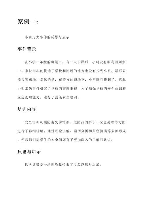 小学教师县级安全培训心得