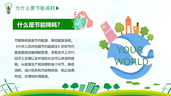 低碳经济绿色环保全国节能宣传周PPT模板