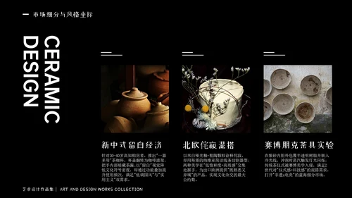 高级黑白色简约风艺术作品集PPT模版