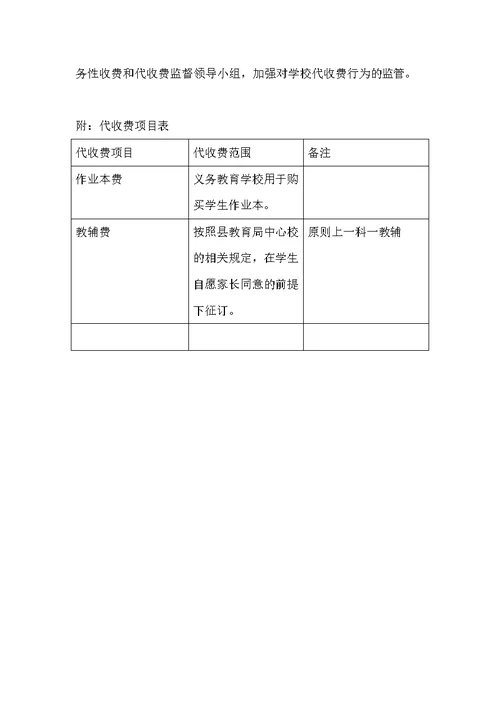 大陈庄小学代收费管理制度