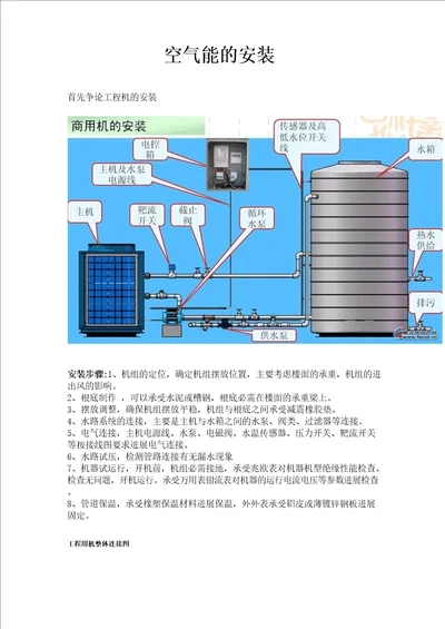 空气能的安装和说明