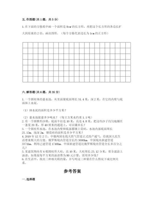 北师大版小学数学六年级下册期末检测试题含答案【黄金题型】.docx