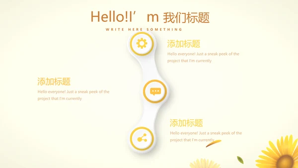 手绘向日葵心理健康教育心得体会动态PPT模板