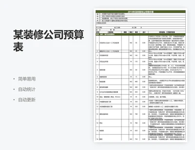 某装修公司预算表