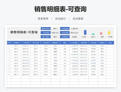 销售明细表-可查询