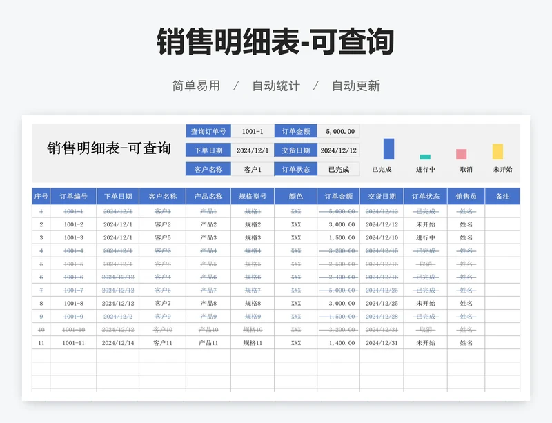 销售明细表-可查询