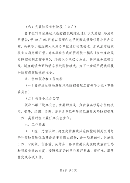 交通运输局廉政建设管理方案.docx
