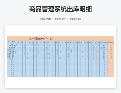 商品管理系统出库明细