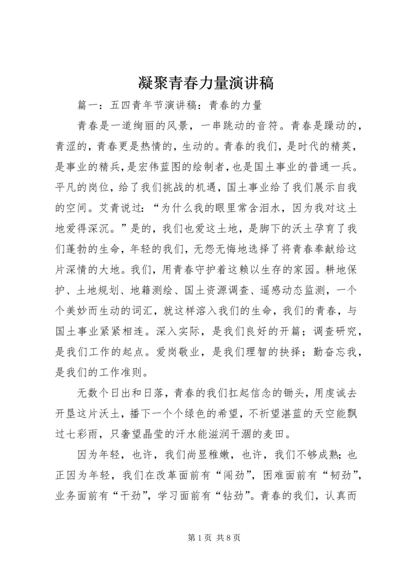 凝聚青春力量演讲稿 (2).docx