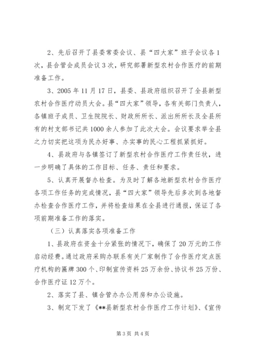 县新型农村合作医疗实施情况汇报 (7).docx