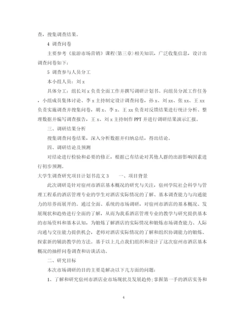 精编之大学生调查研究项目计划书.docx