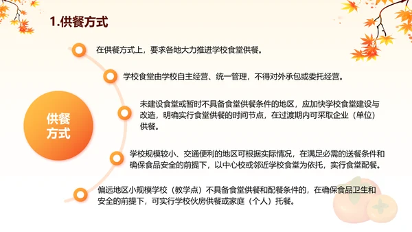 橙红色渐变简约插画风农村义务教育学生营养改善计划实施PPT公益