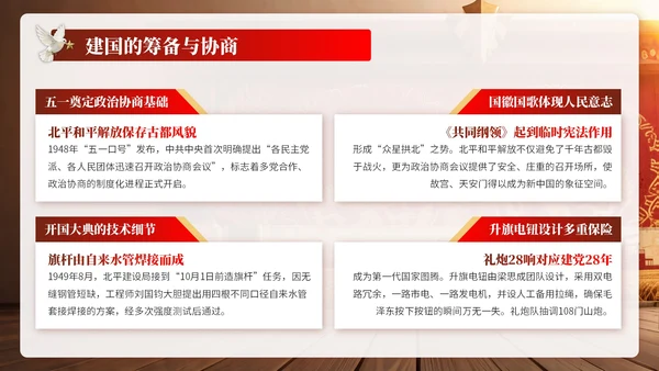 黄红色复古党政风国庆PPT模板