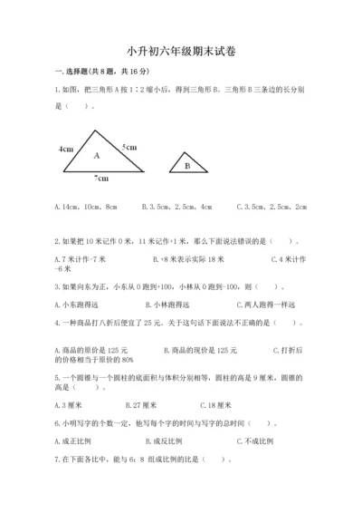 小升初六年级期末试卷及参考答案（能力提升）.docx