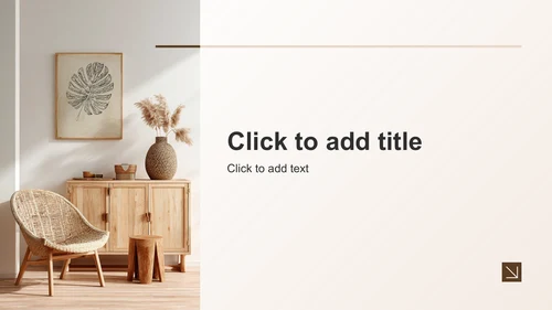 橙色简约风家居设计PPT主题