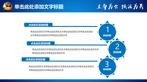 蓝色公安局警察交警队特警派出所民警PPT