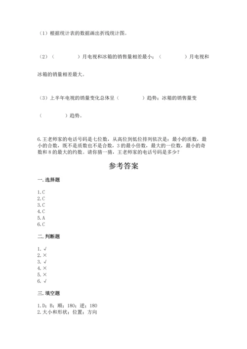 人教版五年级下册数学期末测试卷含答案（轻巧夺冠）.docx