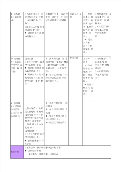 最新水粉色彩第三周教案