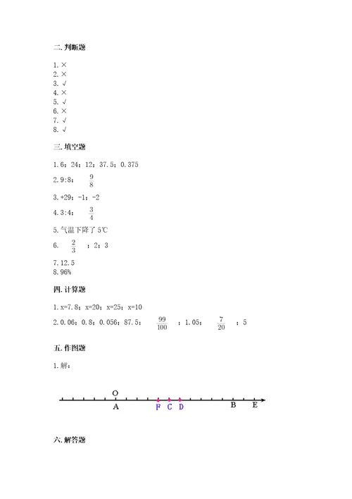 小学毕业质量监测数学试卷及完整答案（全优）