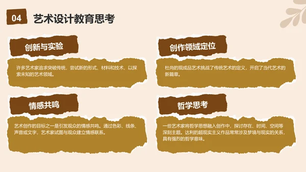 黄棕色复古风艺术设计类毕业答辩展示PPT模板