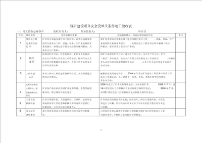 安全设施竣工验收检查表