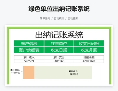 绿色单位出纳记账系统