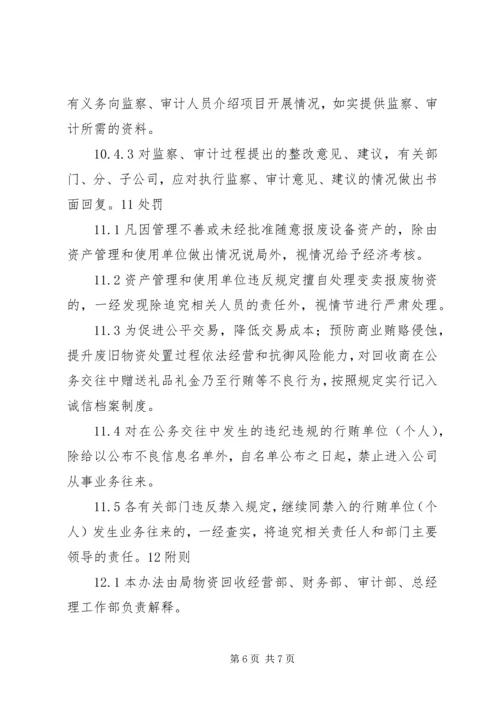 公司闲置资产及废旧物资盘活处置管理办法 (4).docx