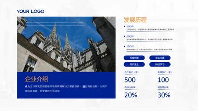 蓝色商务风图文企业介绍