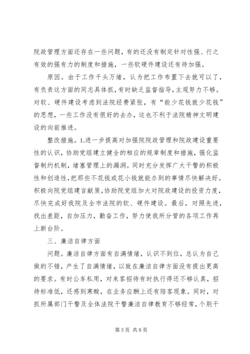 法院党组副书记党性分析材料.docx