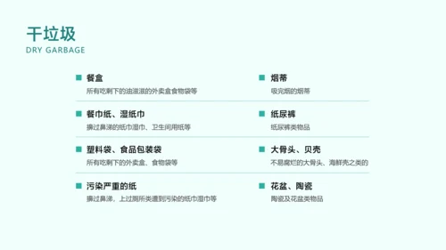 青色卡通风垃圾分类指南