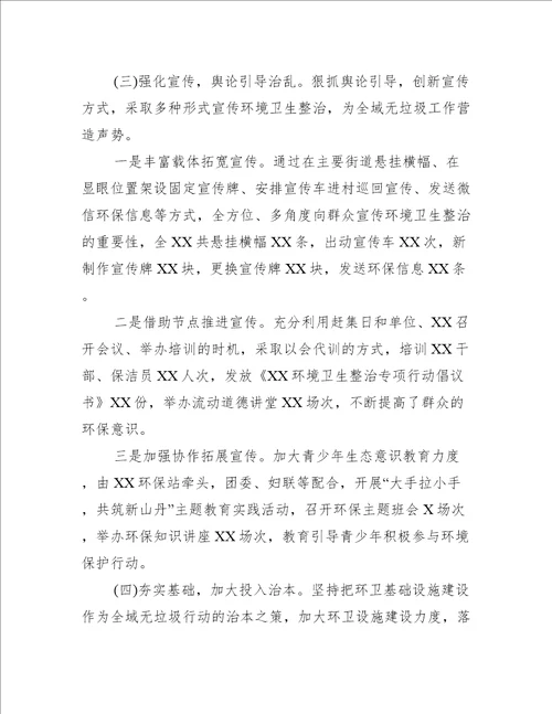 全域无垃圾清理整治工作总结集合4篇