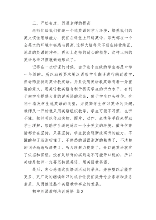 初中英语教师培训感悟.docx