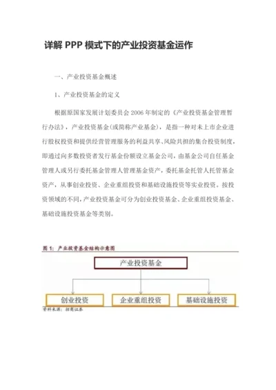 详解PPP模式下的产业投资基金运作.docx