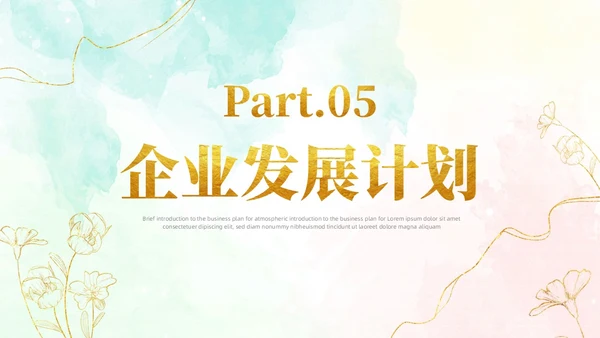 小清新风鎏金线条花卉美容医美行业招商项目汇报医美商业计划书