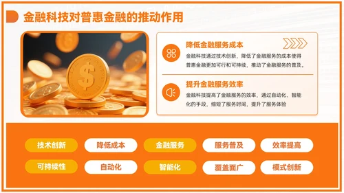 橙色商务风毕业答辩PPT模板_金融科技与普惠金融PPT模板