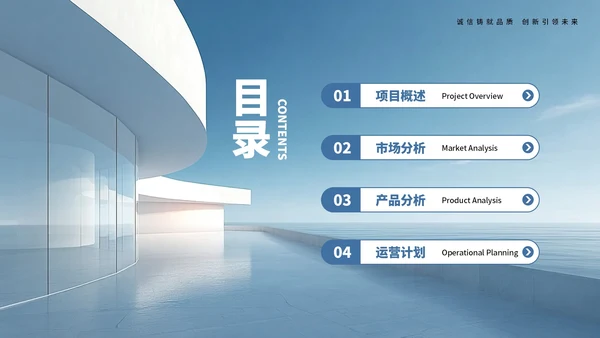 蓝色商务风商业项目计划书通用PPT模板