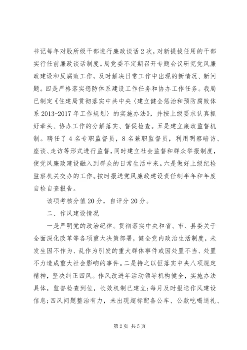 年度党风廉政建设自检自查报告.docx