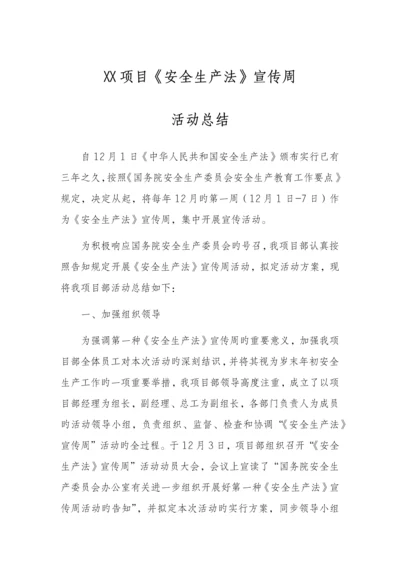 施工项目安全生产法宣传周活动总结.docx