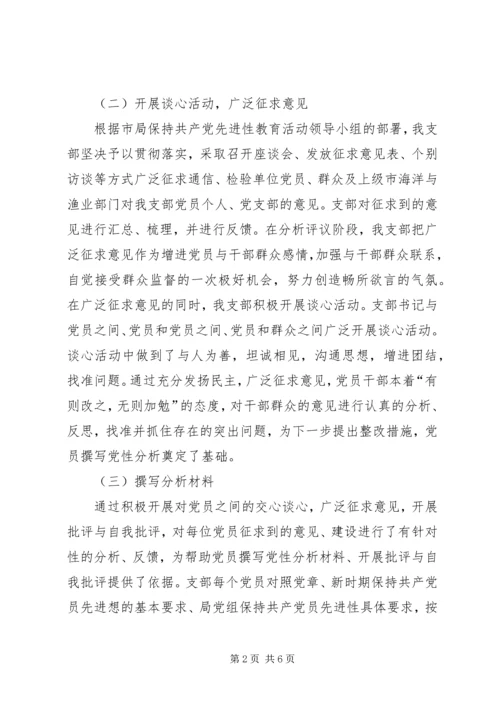 局党支部保先教育活动分析评议阶段工作小结.docx