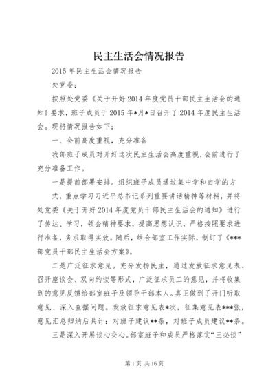 民主生活会情况报告 (13).docx