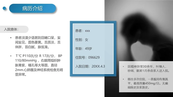 实拍风简约工作报告精神分裂症病例讨论培训PPT模板