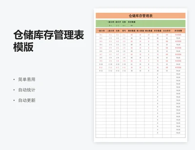 仓储库存管理表模版