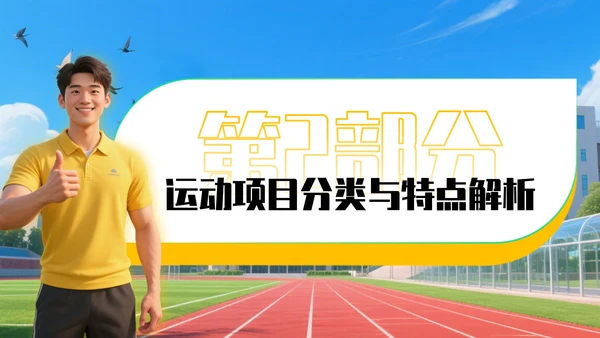 黄绿色3D风全民健身运动项目推广与教学指南PPT模板