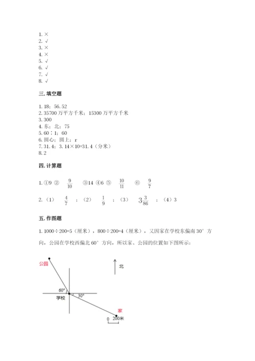 人教版六年级上册数学期末测试卷精品（必刷）.docx