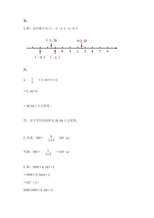 小学数学六年级下册竞赛试题（基础题）.docx