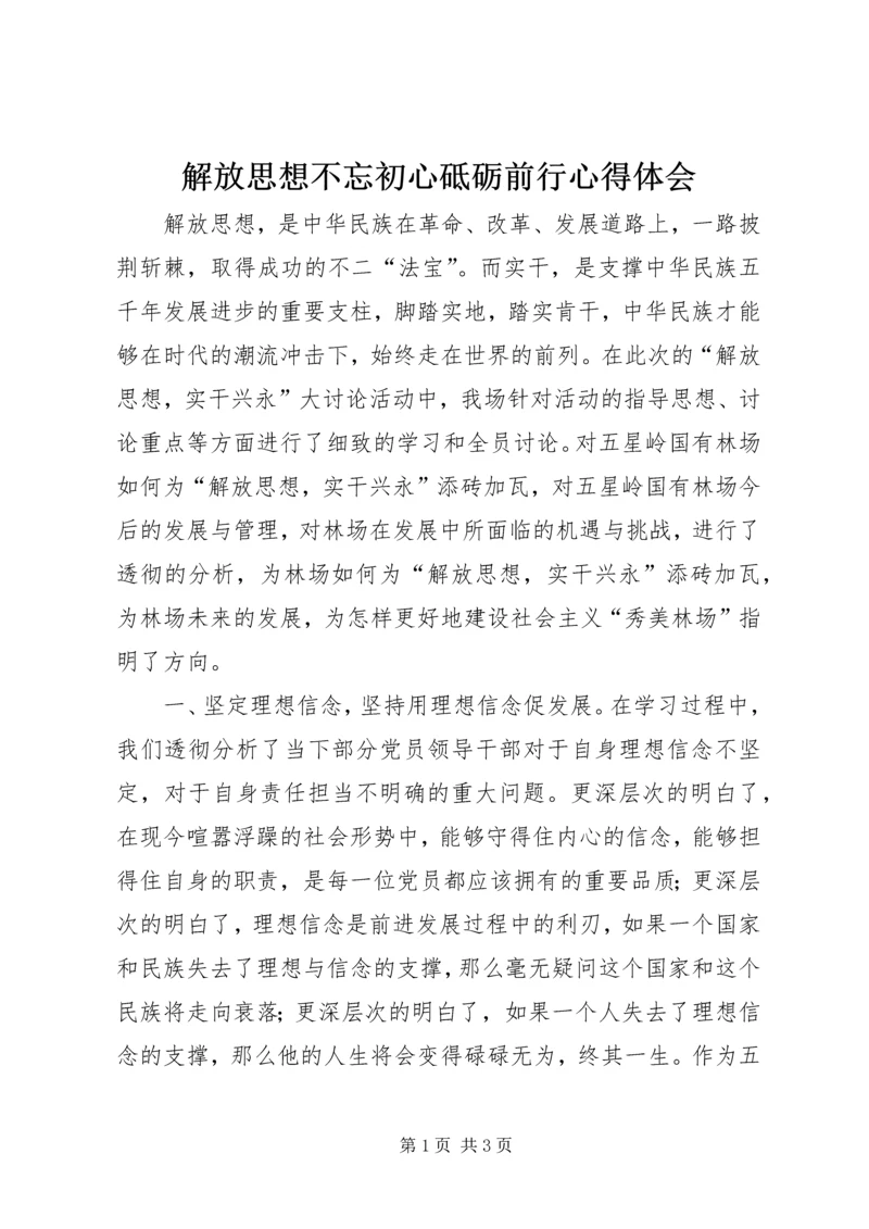 解放思想不忘初心砥砺前行心得体会.docx