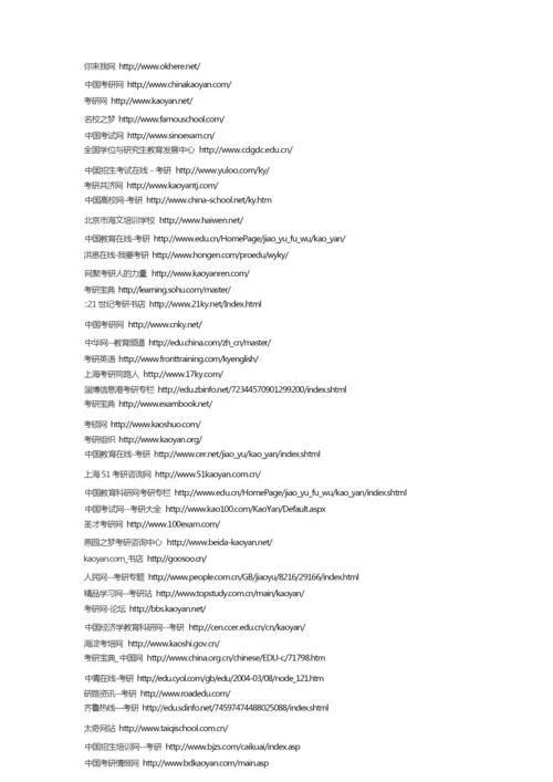 考研网址大全.docx