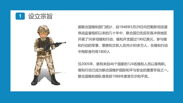 中国蓝盔部队国际维和人员日PPT模板